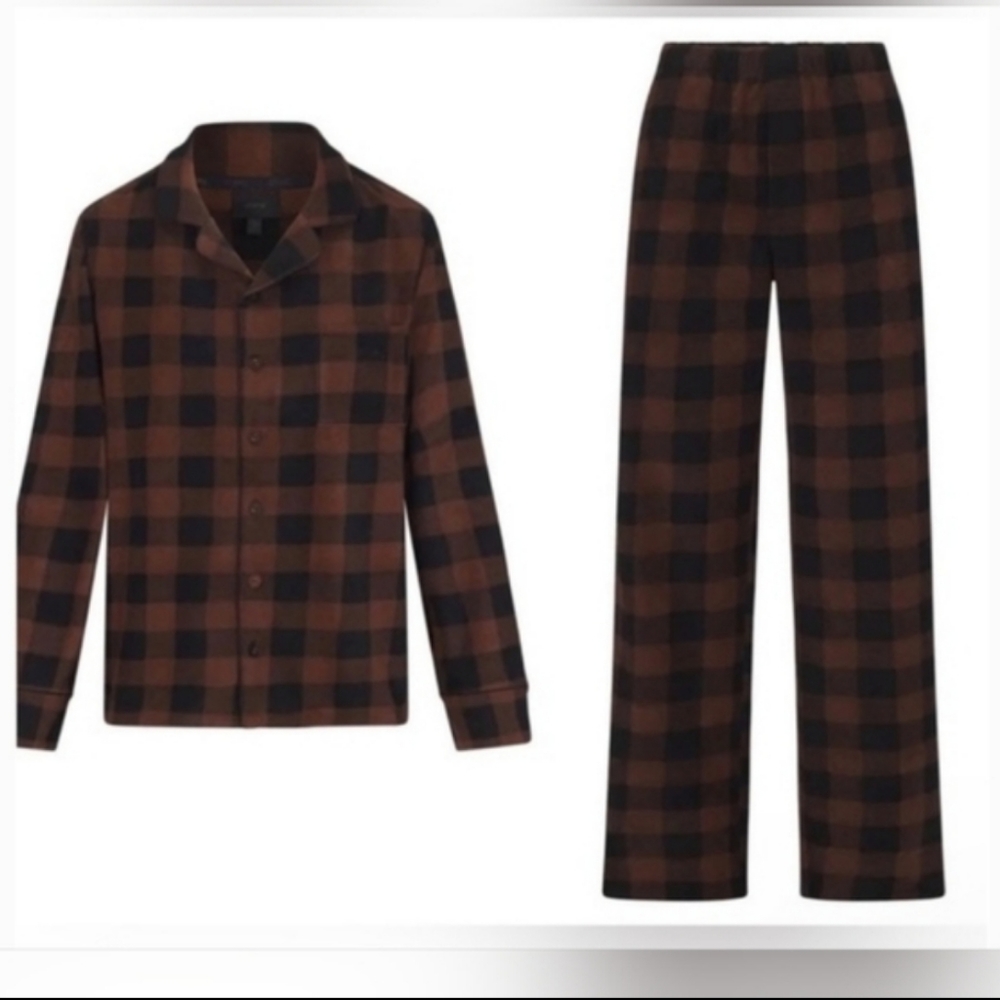 SKIMS brown black Jasper Flannel Pajama Set 4X NWT